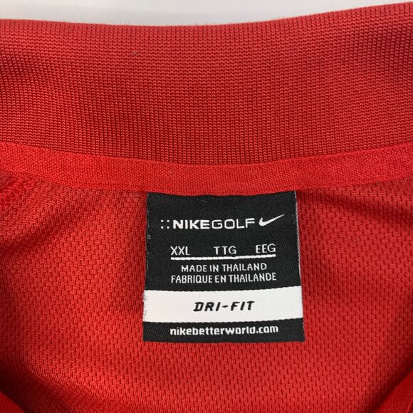 Nike Classic Polo Shirt Mens XXL 2XL Red Sweat Wicking Dri Fit Performance Golf - Picture 5 of 13